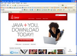 Snapshot halaman depan Java.com